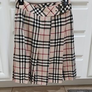Burberry Nova Check A-Line Pleated Skirt Size 34=US Sz 0